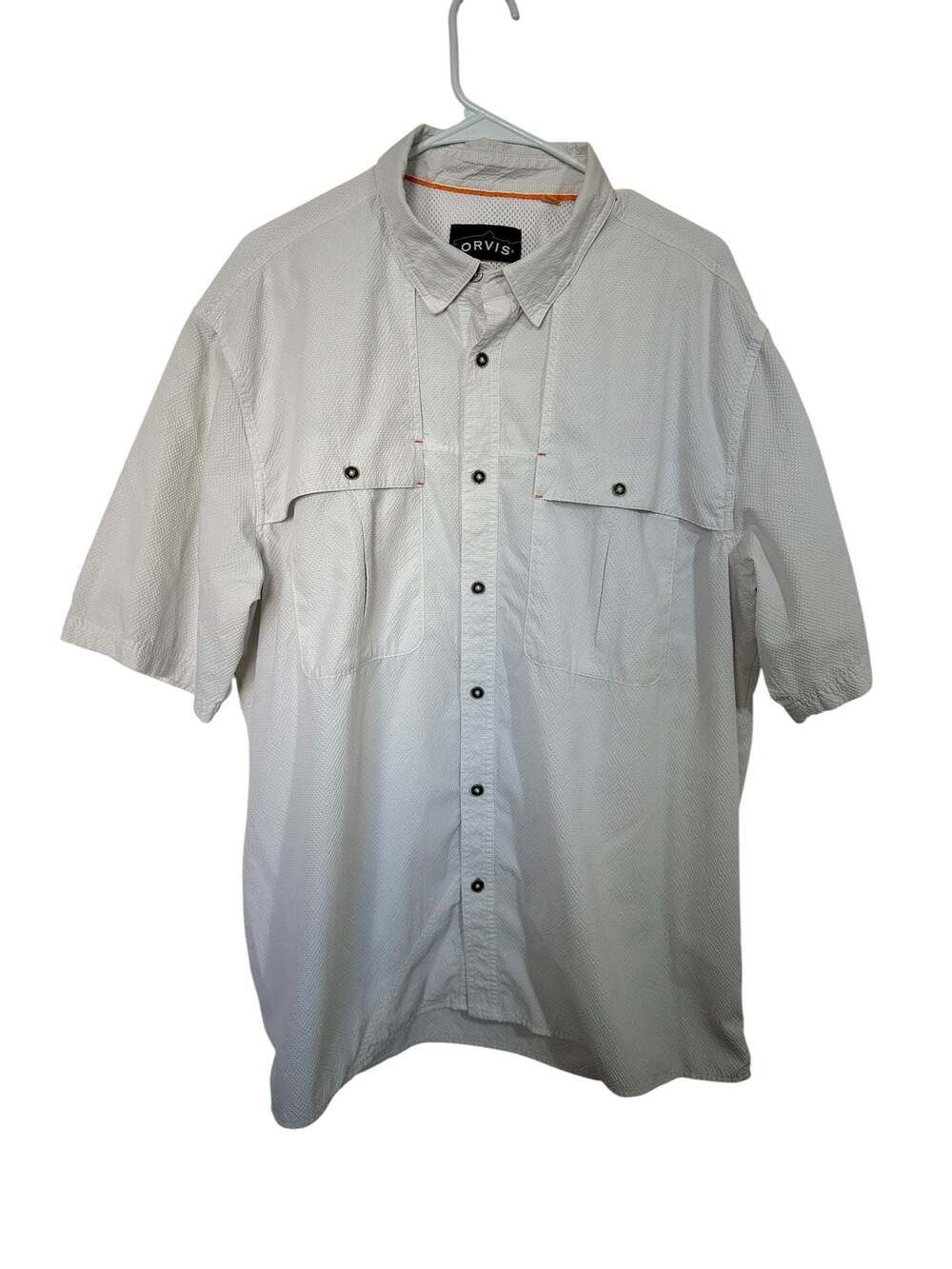 Orvis Fly Fishing Shirt Men’s XL White  Vented Short Sleeve Button Front
